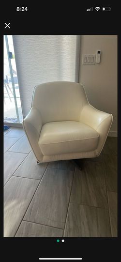 White Leather Accent Chairs (set Of 2) Living Spaces