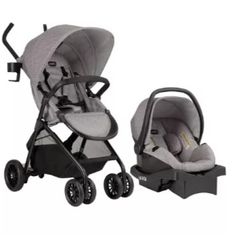 Evenflo Sibby Travel System with Stroller & Car Seat - Mineral Gray

