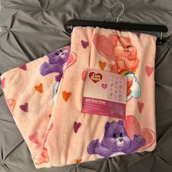 Carebear Throw Plush Blanket Valentine Addition 