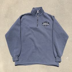 Harley Davidson Crewneck Quarter zip Jacket 