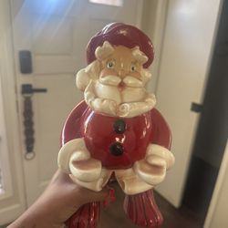 Vintage Mid Century Chalkware Christmas Santa Claus Kitschy Retro Chippy 10”