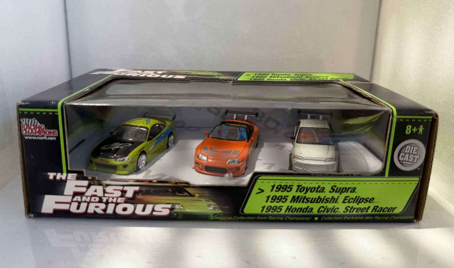 ***RARE*** Racing Champions “Fast and the Furious” (3) Car Set…. 1995 Supra, Eclipse, Letty’s Civic”