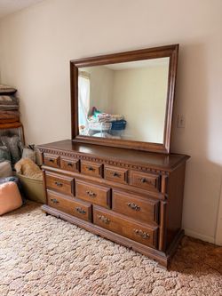 Dresser & Attached Mirror