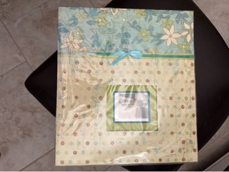 12x12  Scrapbook Blue Green Cream colored