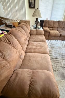 Brown Sofa and Loveseat Set
