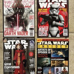 Star Wars Insider Magazine’s     $4 EACH.       Excellent Condition.                   Check Out My Other Star Wars Items For Sale