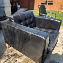 Leather Couch and chair.  $80 both  OBO.