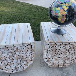 Wood Side Tables Set