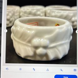 Audrey Bone China Christmas Holly Napkin Rings Set Of 8