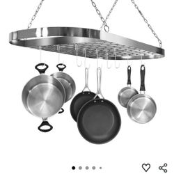 Pot and Pan Rack with cookware 
