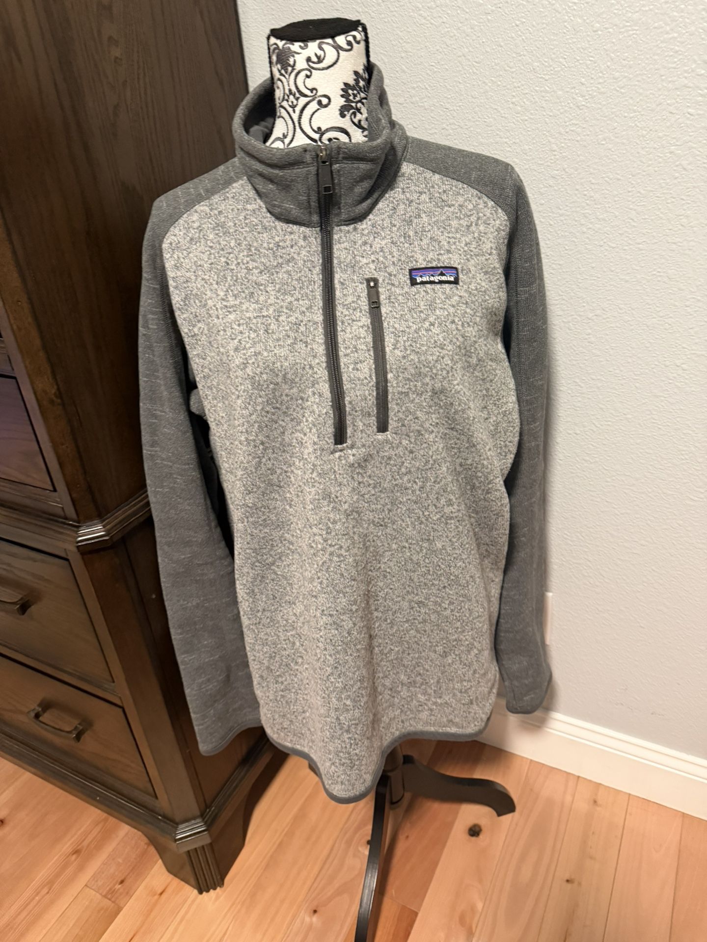 Patagonia Better Sweater 1/4 Zip Fleece Pullover Long Sleeve Mens Xl Gray Logo