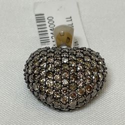 14KWG Apprx. 1.50CTW Diamond Heart Pendant 7.0grams