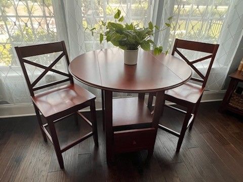 Threshold - 3 PC - Pub Set with Storage - Drop Leaf - Espresso Finish