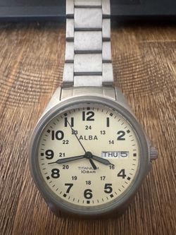 ALBA watch Quartz white dial Titanium Sporty AQPJ401 cash only firm B&P