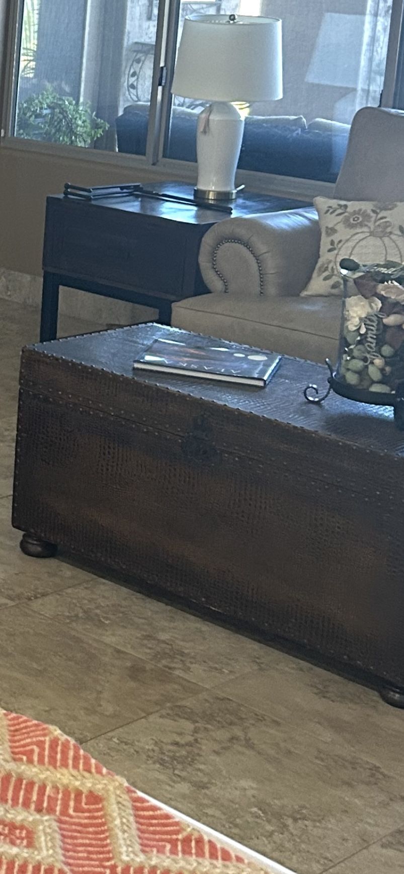 Leather Look Coffee Table and End Tables