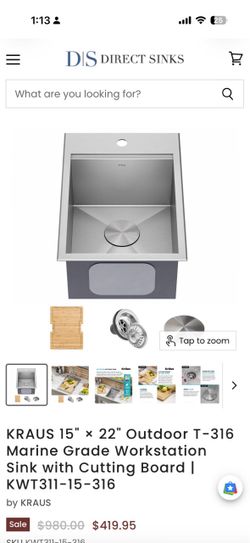 Kraus outdoor rated stainless steel  kitchen sink