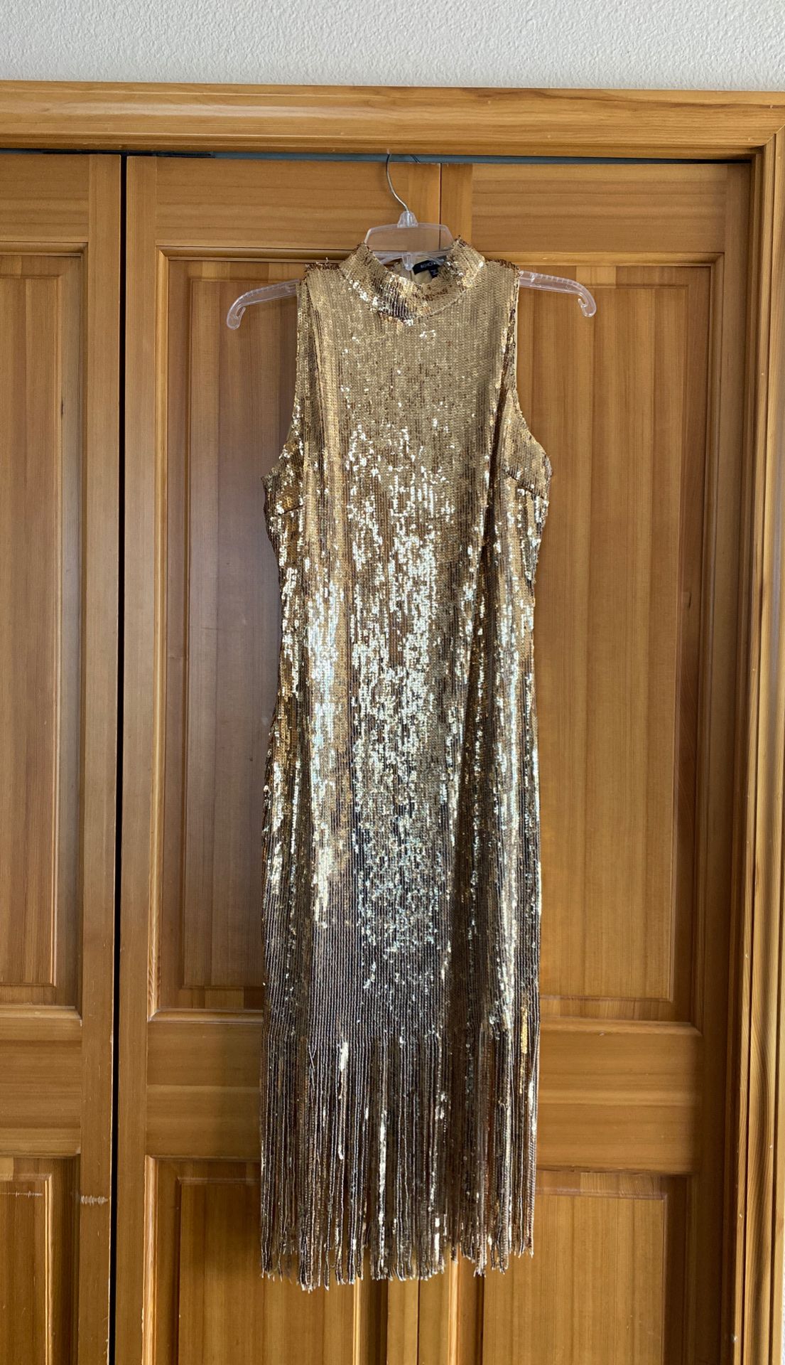 Fashion Nova fringe GOLD dress