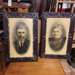 Two (2) Antique Portraits/Frames 