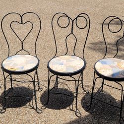 4 Parlor Chairs: 2 heart twist, 2 pretzel twist