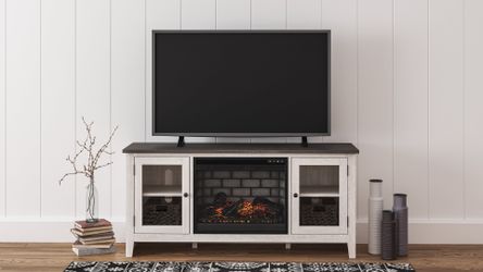 Dorrinson Black 60" TV Stand W/ Electric Fireplace (Online Special Price)