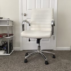 Adjustable Desk Chair (white Leather)