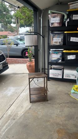 Standing Lamp with Shelves