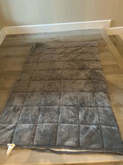 15 lb Queen Weighted Blanket 60” x 80” Gray Sherpa Plush for $40
