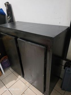 Black Wood 2-Door Freestanding 29 gal Aquarium Stand Painted, 30x30x13.5"