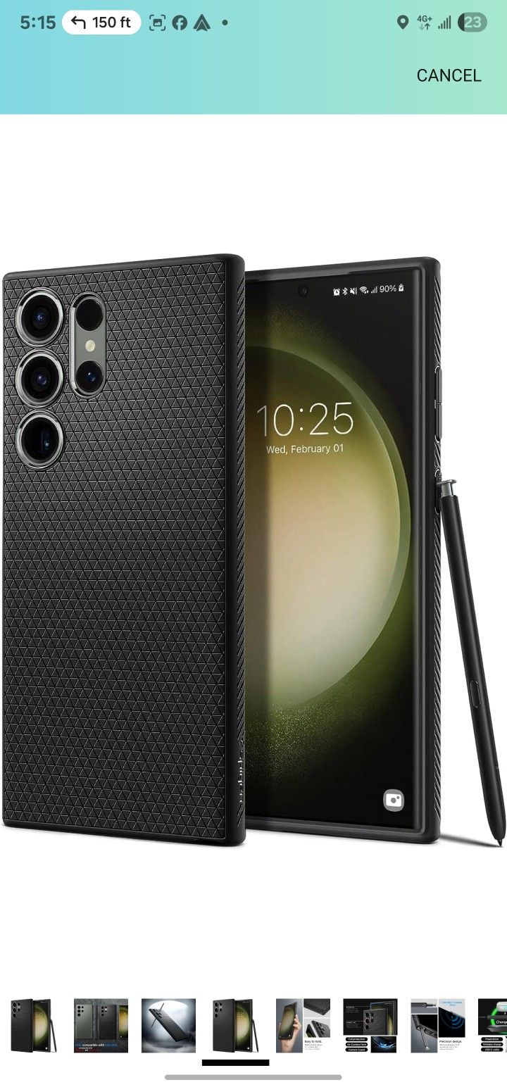 Spigen Liquid Air Designed for Galaxy S23 Ultra Case (2023) [Military-Grade Protection] - Matte Black