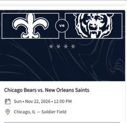 4 Tickets Chicago Bears vs New Orleans Saints