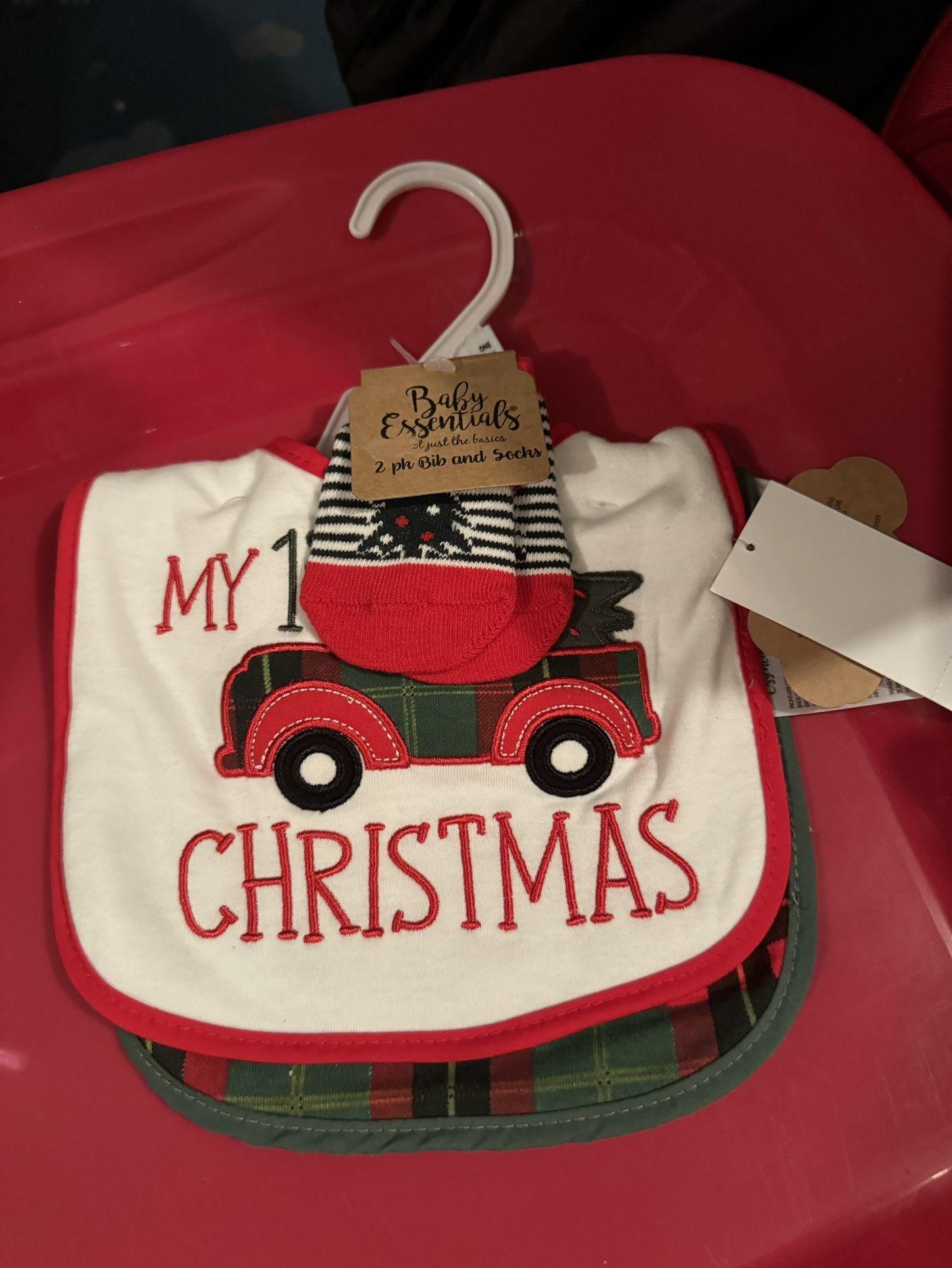 Baby Christmas Bib And Sock Set