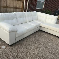 Like New White Lather Couch 