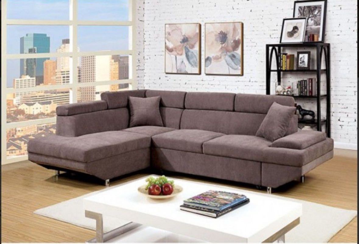 NEW BROWN MODERN SECTIONAL STYLE SOFA SLEEPER