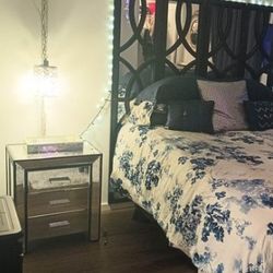 Mirrored Bedside Table 