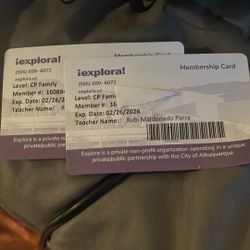 2. !Explora! Membership Cards (Valid Until 02/26/2026)