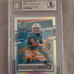 Tua Tagovailoa Signed Silver Optic Rated Rookie
