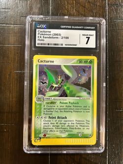 CGC 7 Cacturne Holo Rare 2/100 EX Sandstorm ENG Pokemon TCG Card