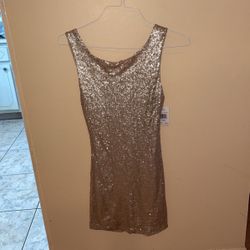New Gold Sequin Dress Size Small 