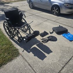 Wheelchair With Elevated Footrests And Lots Of Extras!
