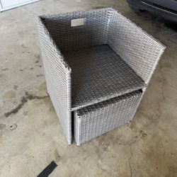 Gray Wicker Chair With Ottoman  $20 OBO