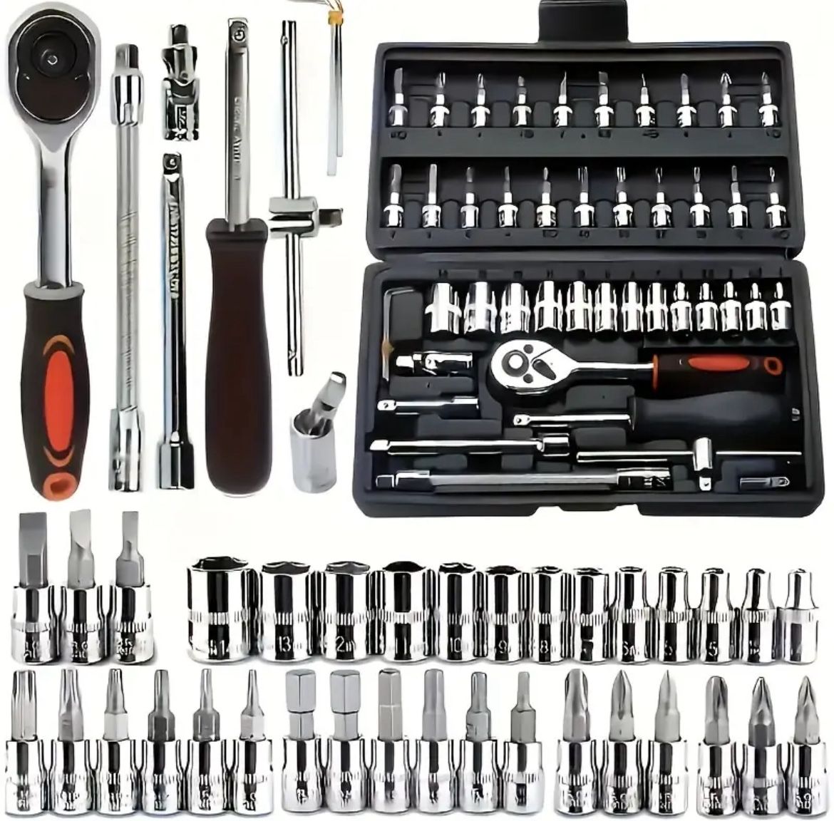Socket Set: 46 Piece 1/4”