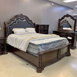 Sheffield Dark Cherry  Panel Bedroom Set
King and Queen available