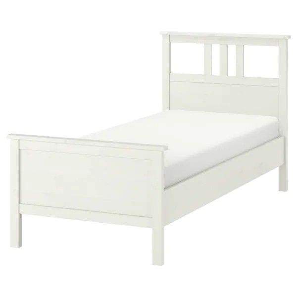 IKEA HEMNES Bed frame, white stain, Luröy, Twin