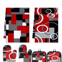 Jingmore 6-Pc Kitchen Set – Red/Black - NEW