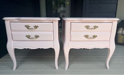 Soft Pink French Provincial Bedside tables/ Nighstands