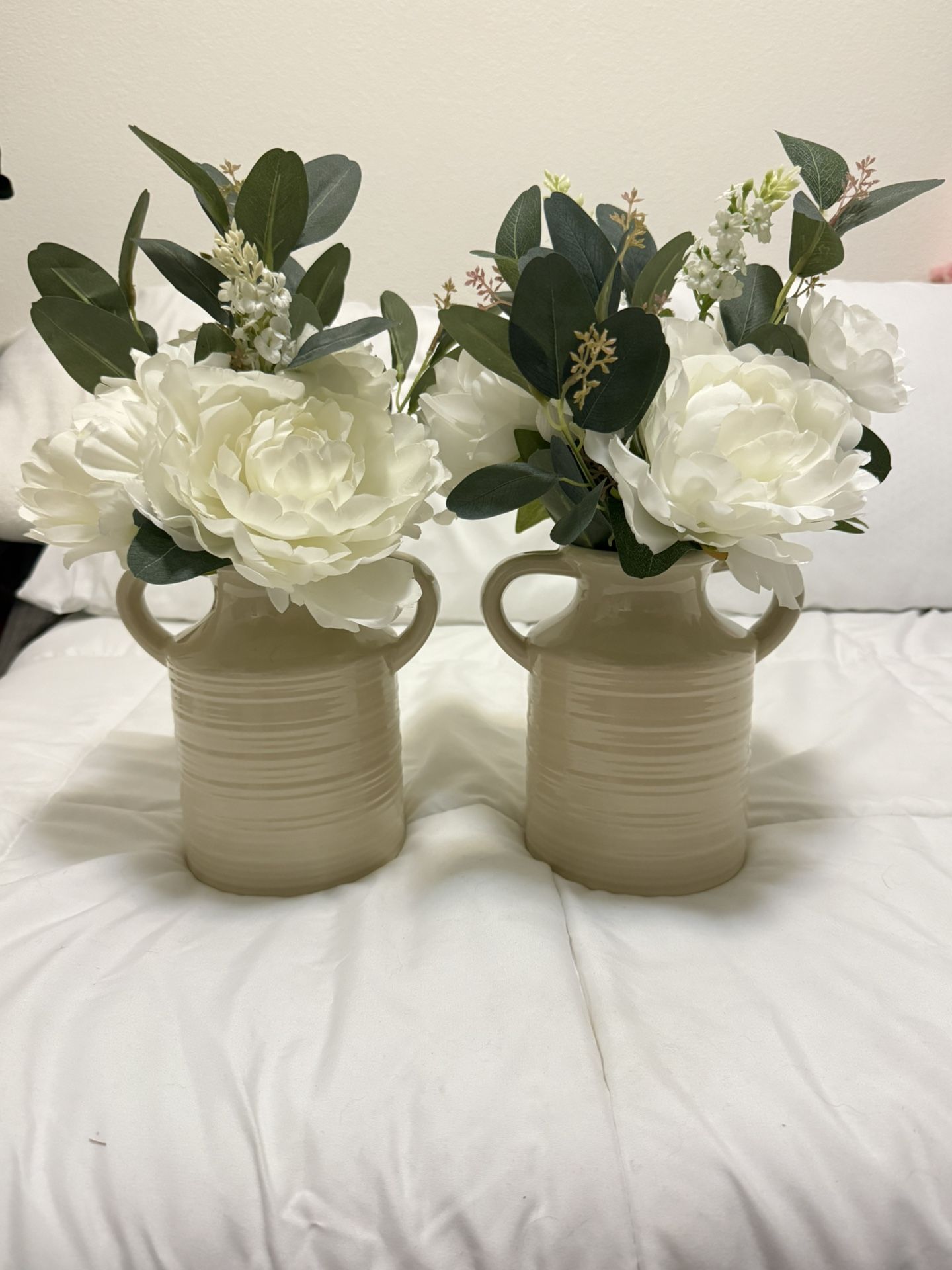 Decorative Flowers In Ceramic Vase (Qty 2)