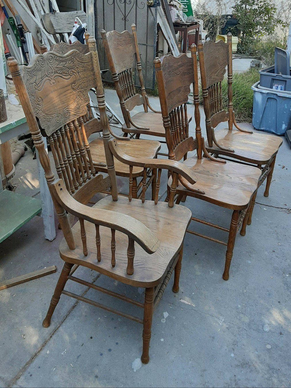 Five Oak Dining Chairs