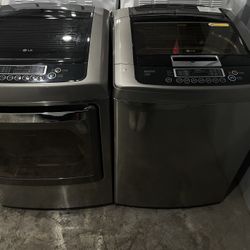 LG Set Washer And Dryer Electric Stainless Steel 