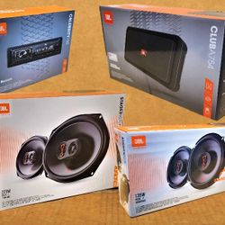 JBL Single Din Car Stereo Bluetooth USB Am Fm 4-Channel Amplifier Car Speakers 6.5" 2-Way & 6x9 3-Way Speaker 360 Watt Package 🚨 No Credit Needed 🚨 