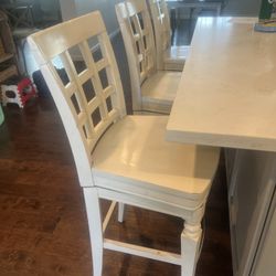 3 Solid Wood Swivel Chairs